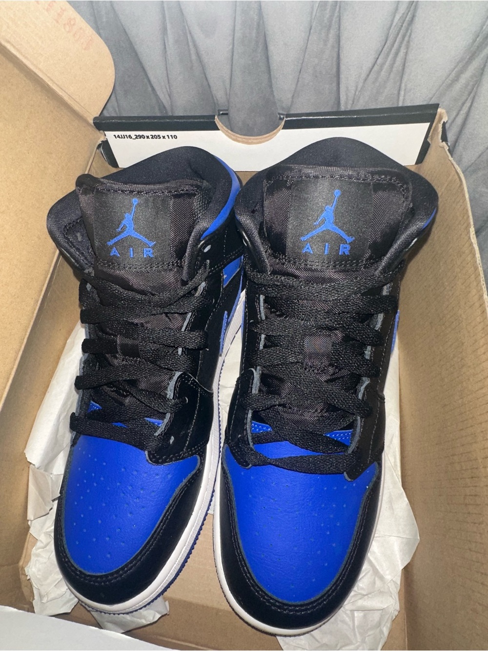 Nike Air Jordan Men’s Mid-Top Sneakers - Black & Royal Blue
